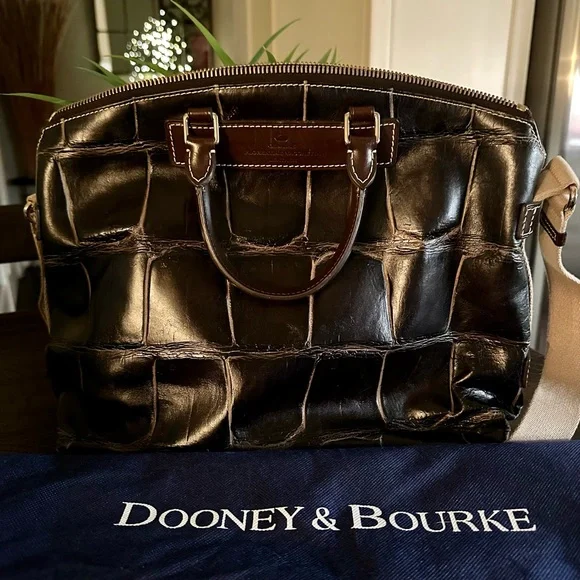 Dooney and bourke hot sale croco embossed leather satchel
